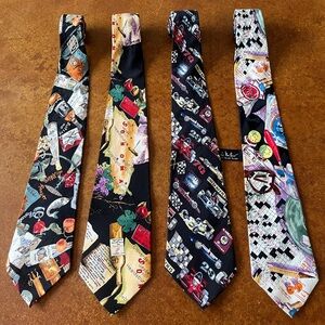 Vintage Nicole Miller Silk Tie lot of 4